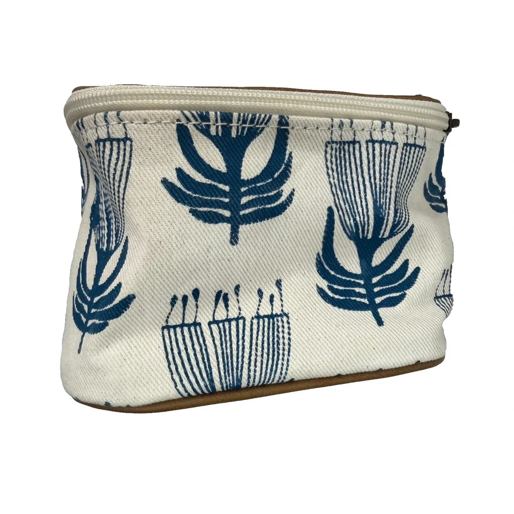 ROVOS RAIL South Africa Train Guest Amenity Bag (Empty) Cream Blue Botanical